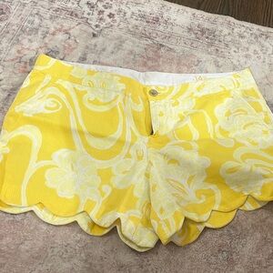 Lilly Pulitzer Yellow and White Patterned Shorts